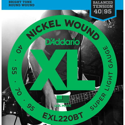 D'Addario EXL170BT Balanced Tension Nickel Wound Electric Bass Strings Regular Light